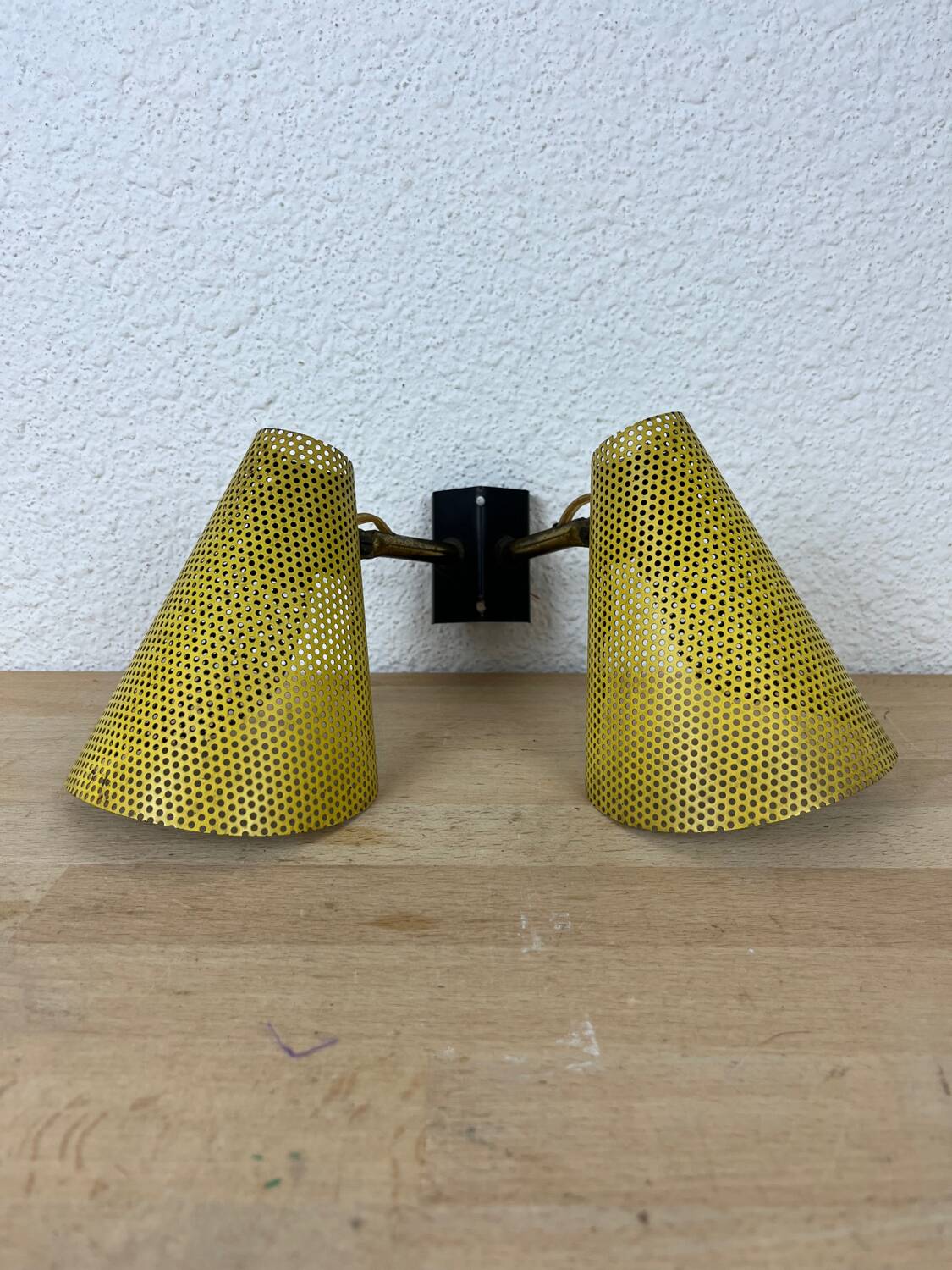 1950s perforated metal wall light