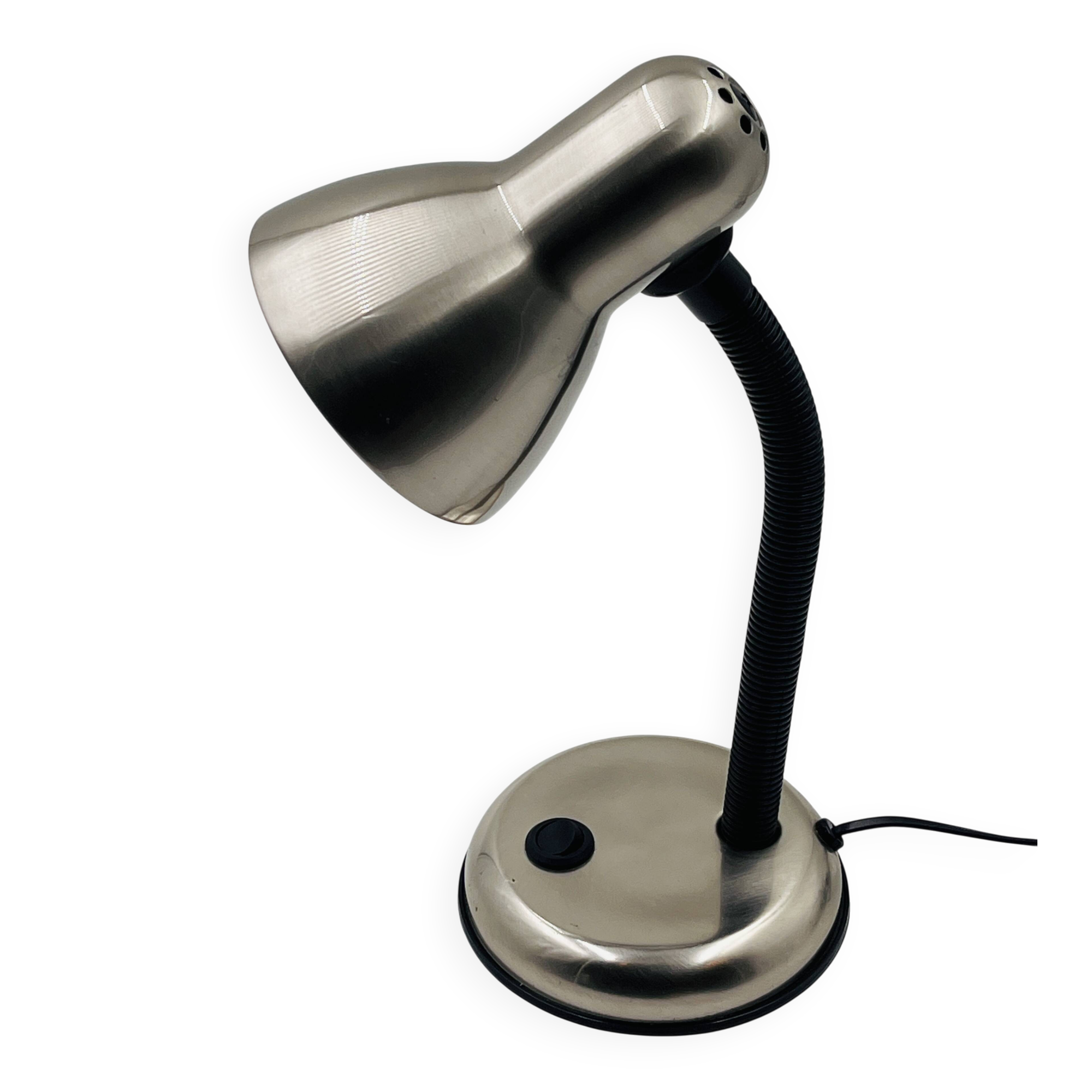 Brushed stainless steel lamp from the 90s