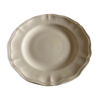 Sarreguemines ivory ivory pastry plate with godrons