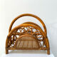 Rattan and bamboo magazine holder from the 70s
