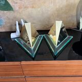 Set of 2 1980s modernist wall light Alaska Lux Lighting House Inc., Germany.