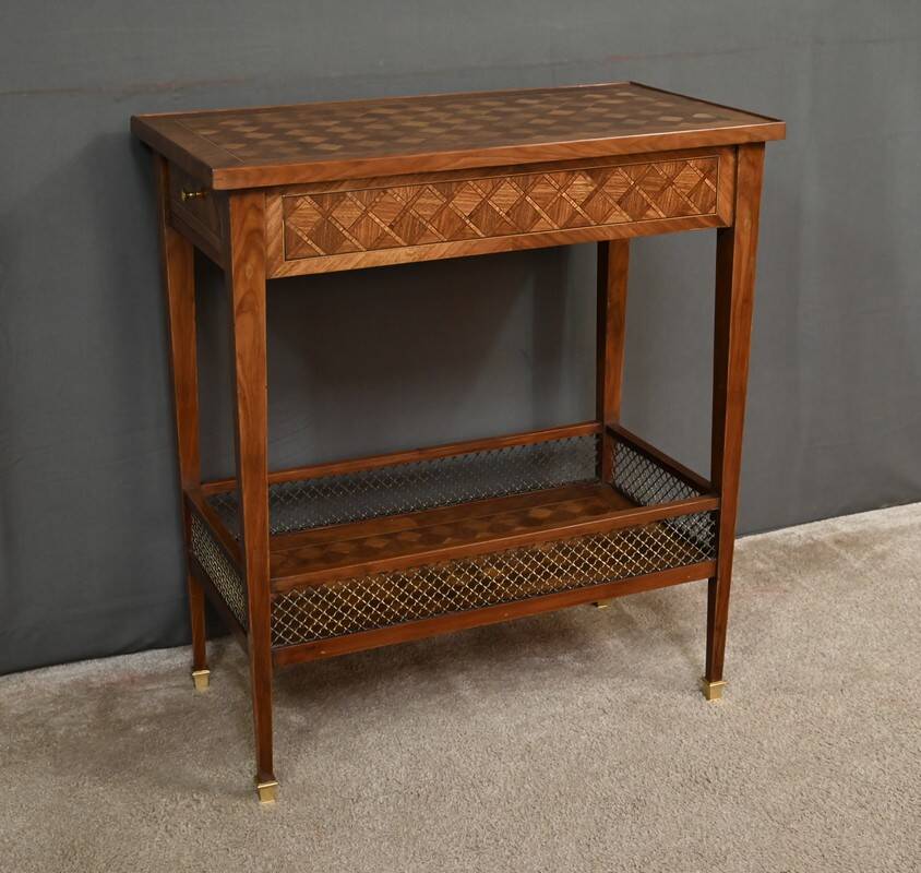 Mahogany marquetry coffee table, Louis XVI style – 1920