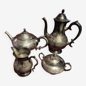Service à thé et café en métal argenté