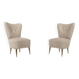 Mid-Century Modern Pair of Beige Italian Chairs, 1950s