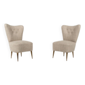 Mid-Century Modern Pair of Beige Italian Chairs, 1950s