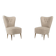 Mid-Century Modern Pair of Beige Italian Chairs, 1950s