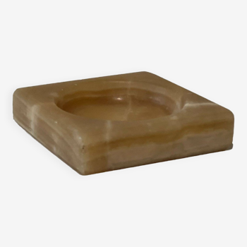 Square ashtray / vintage alabaster pocket