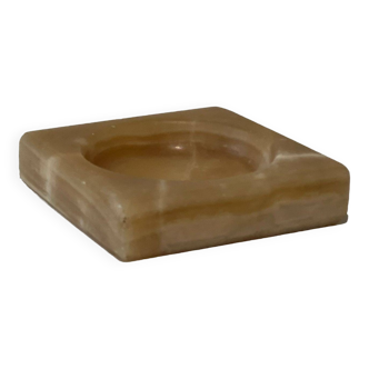 Square ashtray / vintage alabaster pocket