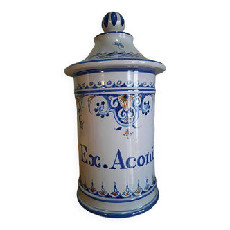 Pot a pharmacie en faience aconit