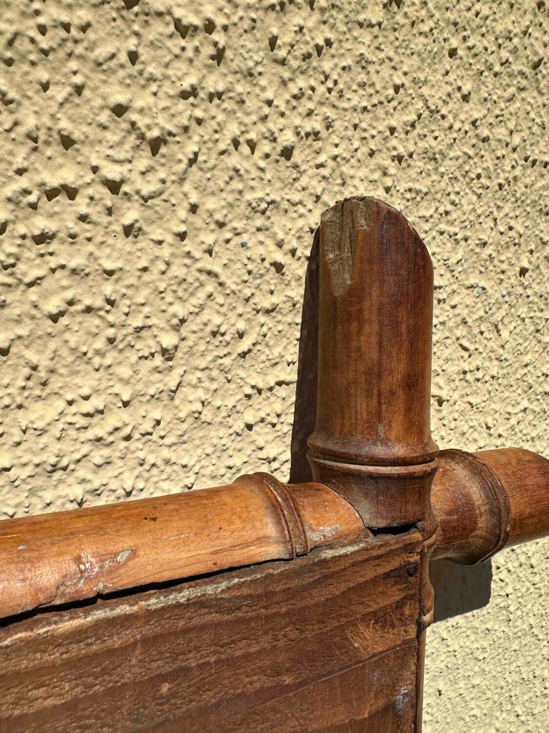 Antique bamboo style mirror mercury glass vintage solid wood