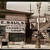 📸 Original photograph – Walker Evans, 1936 Sandwich shop front
