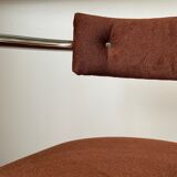Chrome aluminum chair and brown cotton
