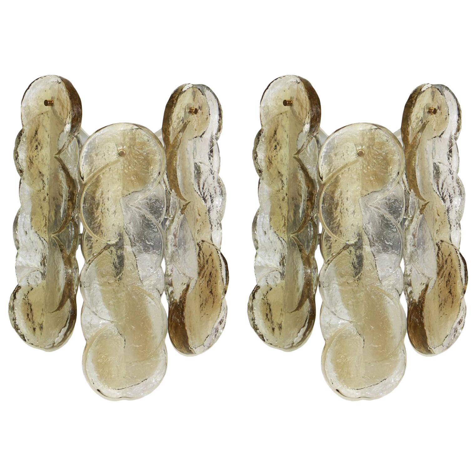 Pair of large wall sconces by Kalmar, Austria, 1960s.