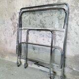 Chrome and glass folding trolley from the 70s