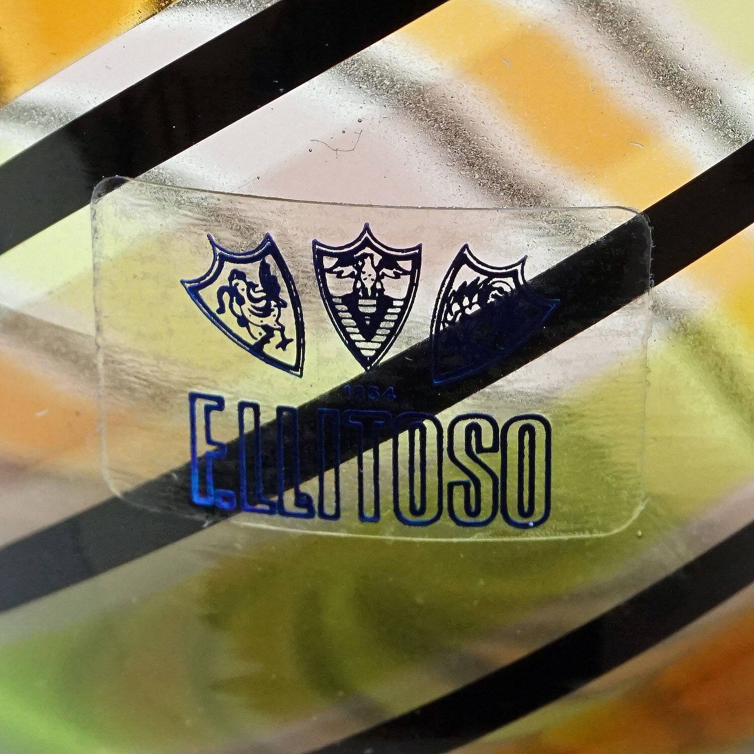 Glass vase "a canne" by Fratelli Toso with handles, Murano, Italy, circa