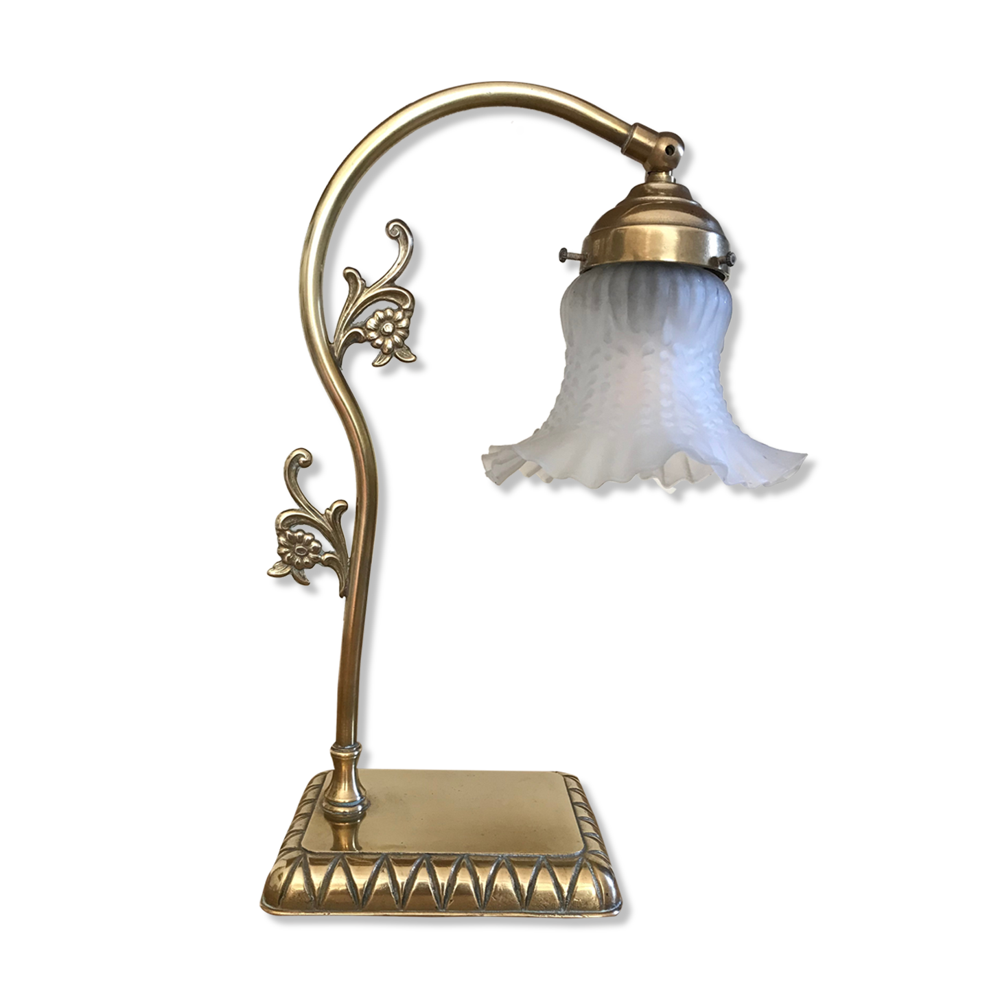 Lamp art nouveau lampshade tulip white