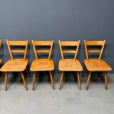 Set of eight german stick chairs from the 1950