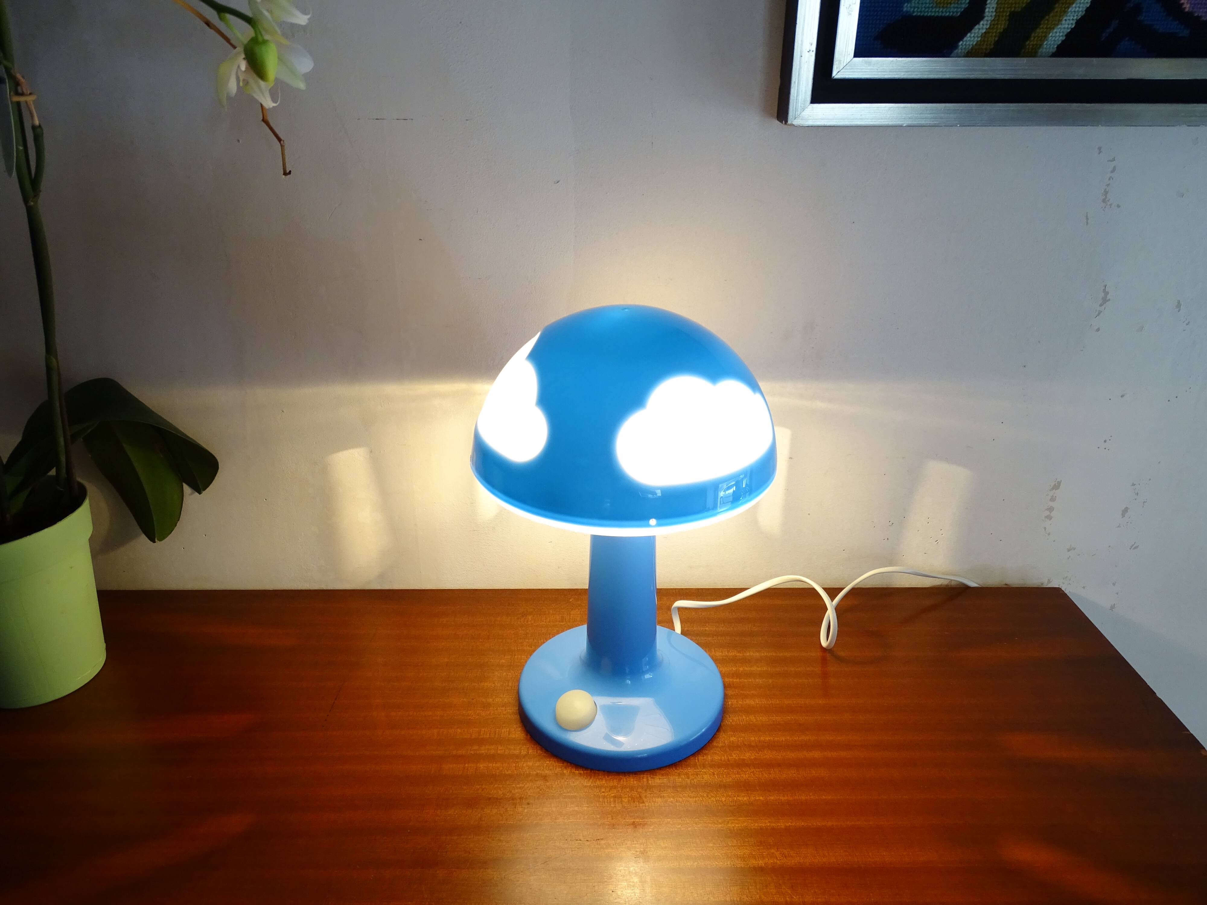 Mushroom lamp cloud IKEA Skojig blue vintage design