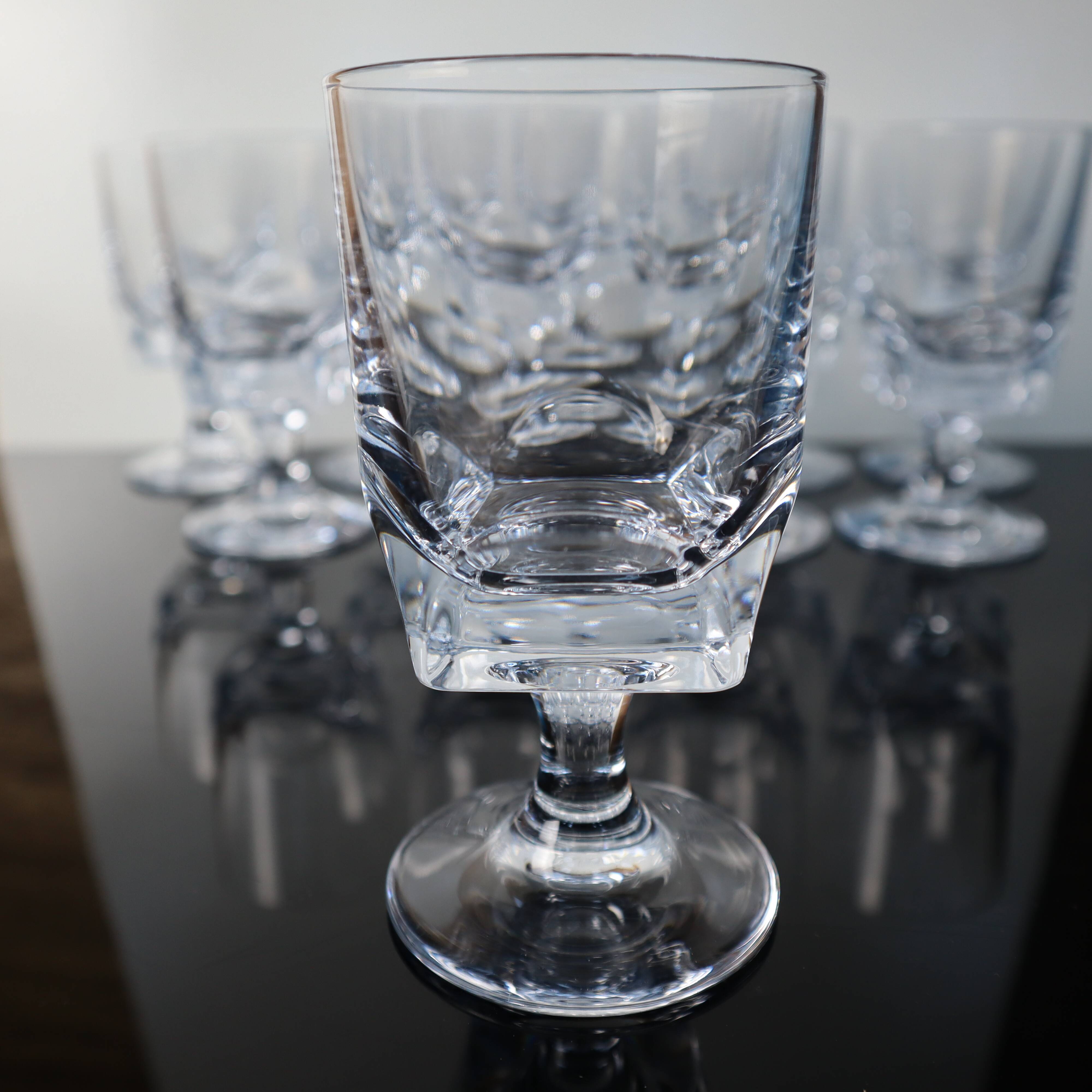 10 Antique red wine glasses in Sèvres Crystal Arezzo model