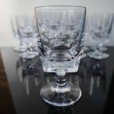 10 verres à vin rouge anciens en cristal de Sèvres modèle Arezzo