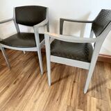 Pair of gray Scandinavian style armchairs