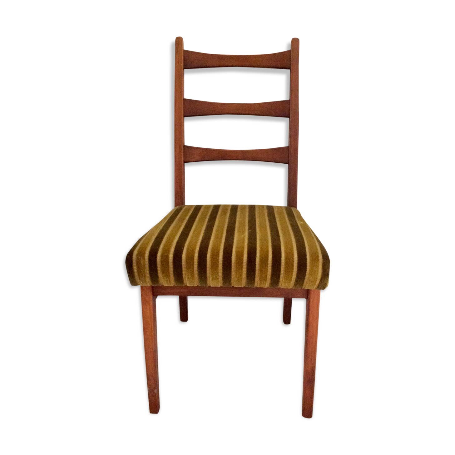 Chaise scandinave assise velours vintage