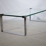 Table basse en verre chromé Draenert 1022 années 1970