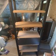 Library, "Clifwood" shelf in solid oak and metal