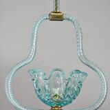 Blu acquamarine Murano glass chandelier by Barovier e Toso, 1940s