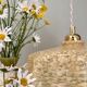 Vintage yellow Clichy glass lampshade pendant light