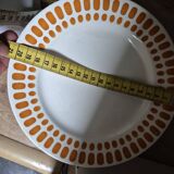 Set of 17 vintage Sarreguemines plates – Capri Ligoin model – orange