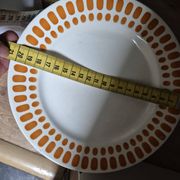 Set of 17 vintage Sarreguemines plates – Capri Ligoin model – orange