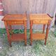 Pair of bedside nightstands with vintage wooden drawer