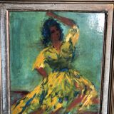 Spanish dancer oil on panel