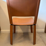 4 chaises en cuir CIDUE, vers 1980