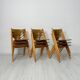 1/21 1950s vintage Hiller stackable plywood chairs from Germany in the style of Egon Eiermann