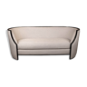 Frisco upholstered wooden frame cream linen sofa