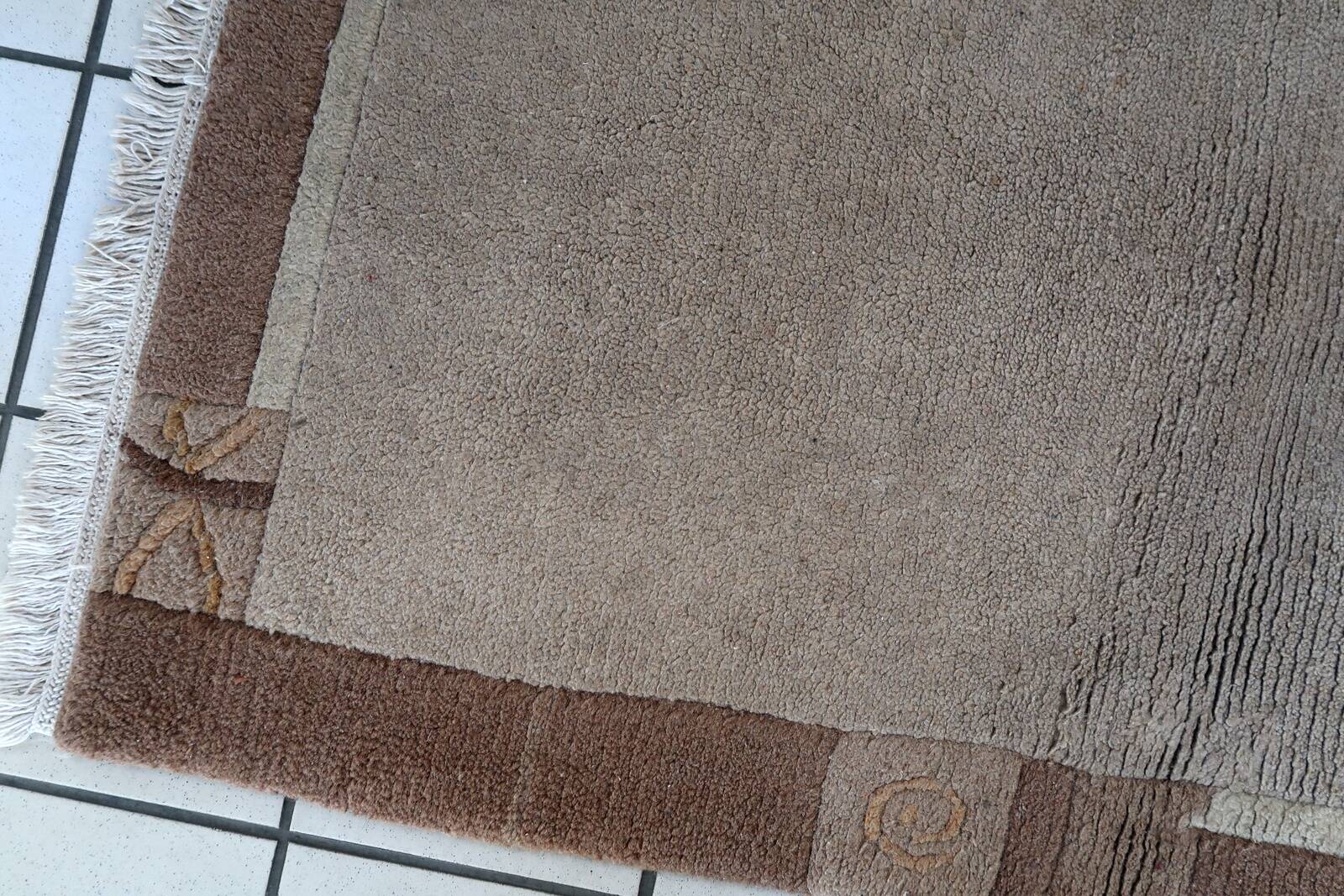 Tapis Vintage Khaden Tibétain en Laine (74cm x 139cm), Années 1970, Éléganc