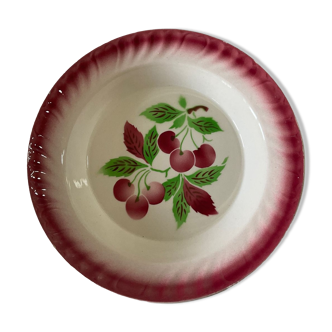 Hollow dish Badonviller decors with cherries