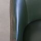 Green Cowhide Leather and Wooden Side / Dining / Desk Chair