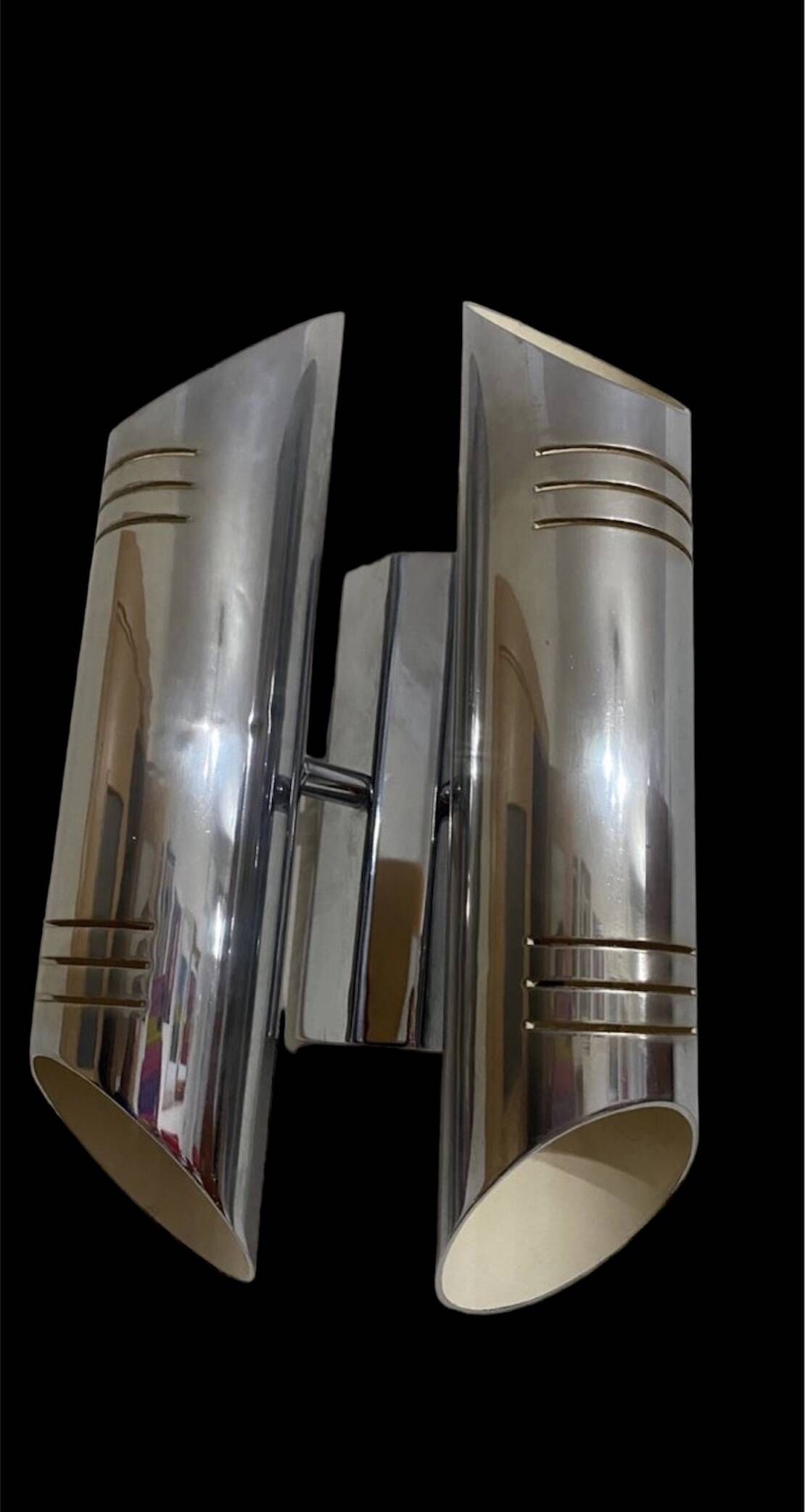 Raak double rod chrome wall light, 1970s