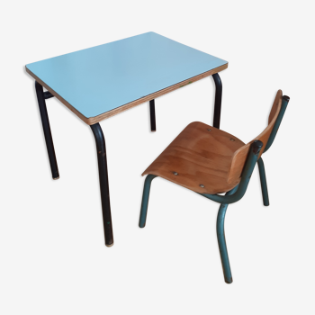 Table d'écolier  vintage et sa petite chaise