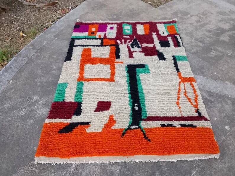 Beni Ourain Rug, Handmade Rug 150/250cm