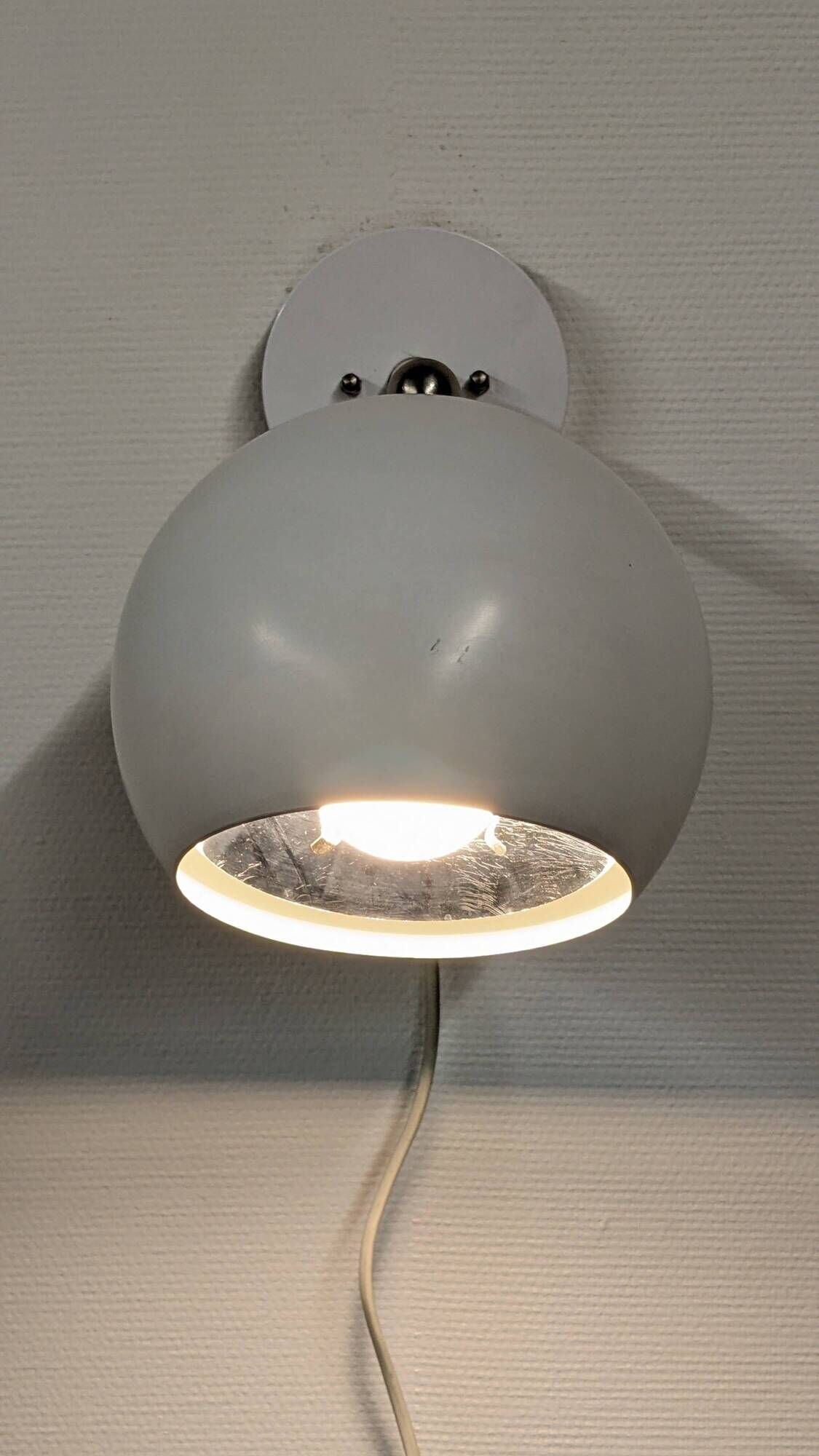 Pair of Eye Ball wall lights Space Age by Raak, Netherlands circa 1970.