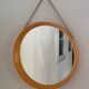 Danish round mirror, made of plastic, 1970s