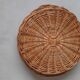 Vintage rattan and glass tray