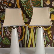 Large White Crystal Glass Table Lamps, Carl Fagerlund, Orrefors, 1960, Set of 2