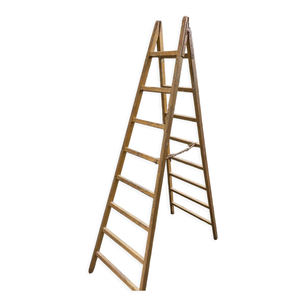 Échelle double de peintre dans sa patine d'origine