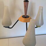 Vintage milk glass pastel color hanging lamp