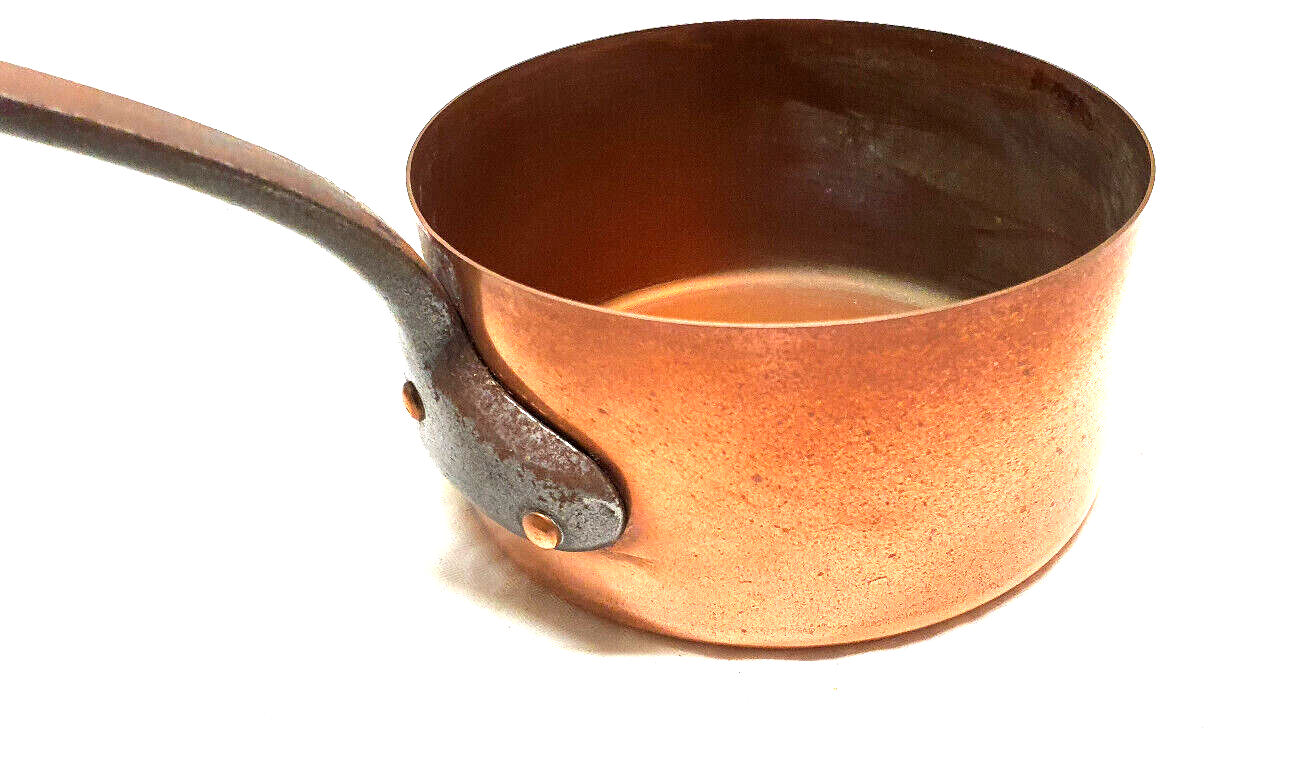 Serie of 4 old copper pans metals Vesoul